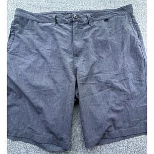 Travis Mathew Shorts Mens 40 Charcoal Geometric Chino‎ Flat Front Pockets Logo